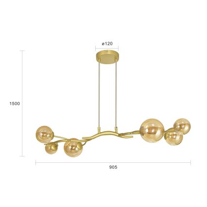 Brilagi - LED Luster na lanku MISTEL 6xG9/3W/230V zlatá