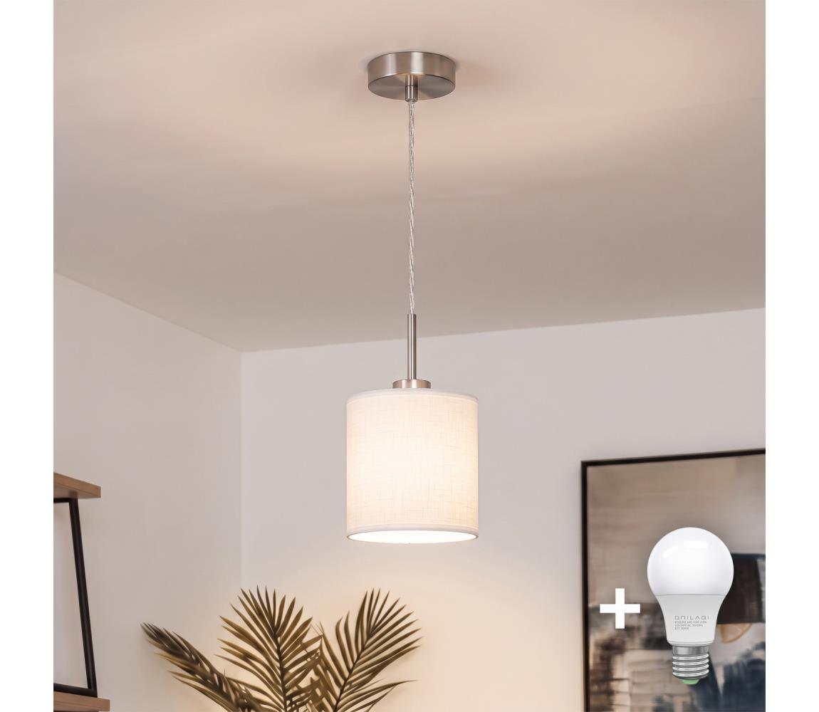 Brilagi - LED luster na lanku NUBILA 1xE27/60W/230V pr. 14 cm biela EG32515+BG1586