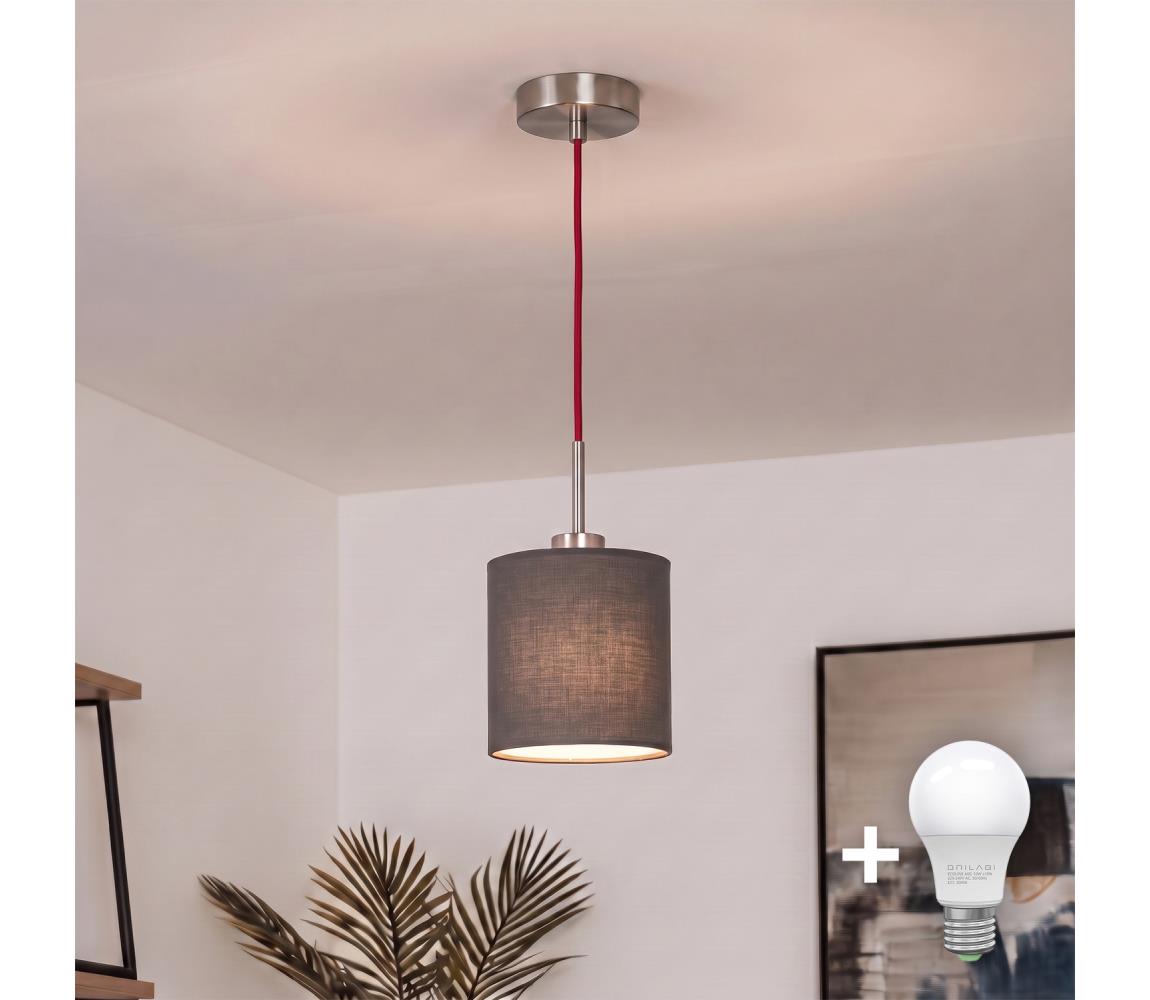 Brilagi - LED luster na lanku NUBILA 1xE27/60W/230V pr. 14 cm červená/antracit EG32516+BG1574