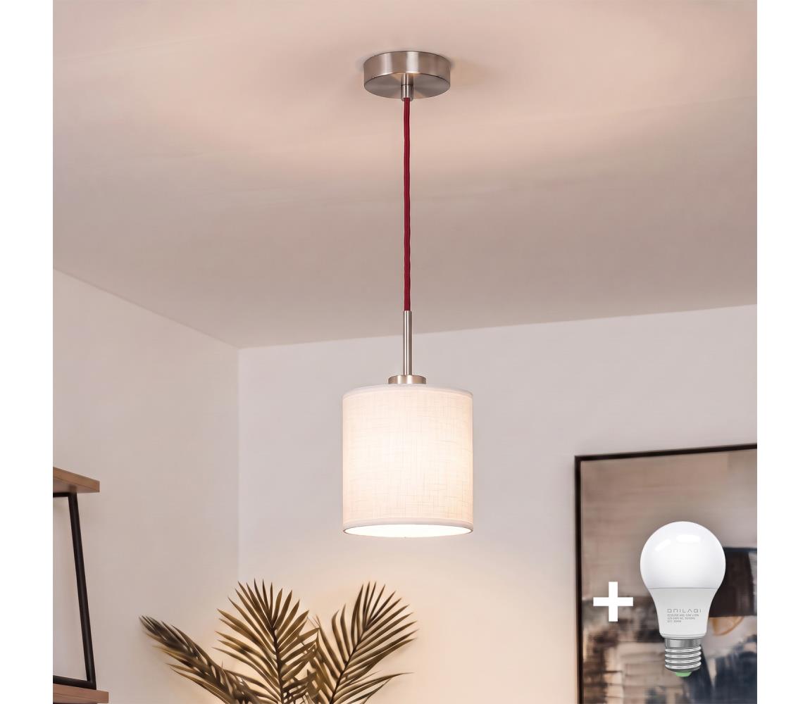 Brilagi - LED luster na lanku NUBILA 1xE27/60W/230V pr. 14 cm červená/biela EG32516+BG1586