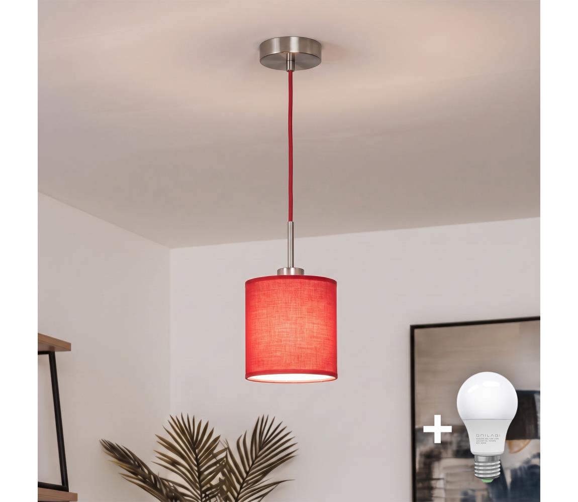 Brilagi - LED luster na lanku NUBILA 1xE27/60W/230V pr. 14 cm červený EG32516+BG1578
