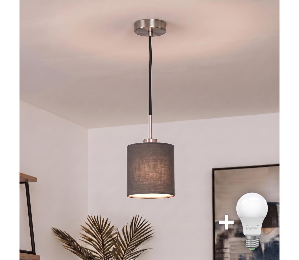 Brilagi - LED luster na lanku NUBILA 1xE27/60W/230V pr. 14 cm čierna/antracit EG32517+BG1574