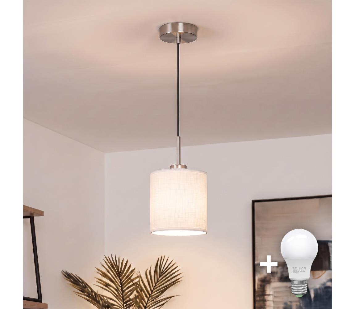 Brilagi - LED luster na lanku NUBILA 1xE27/60W/230V pr. 14 cm čierna/biela EG32517+BG1586