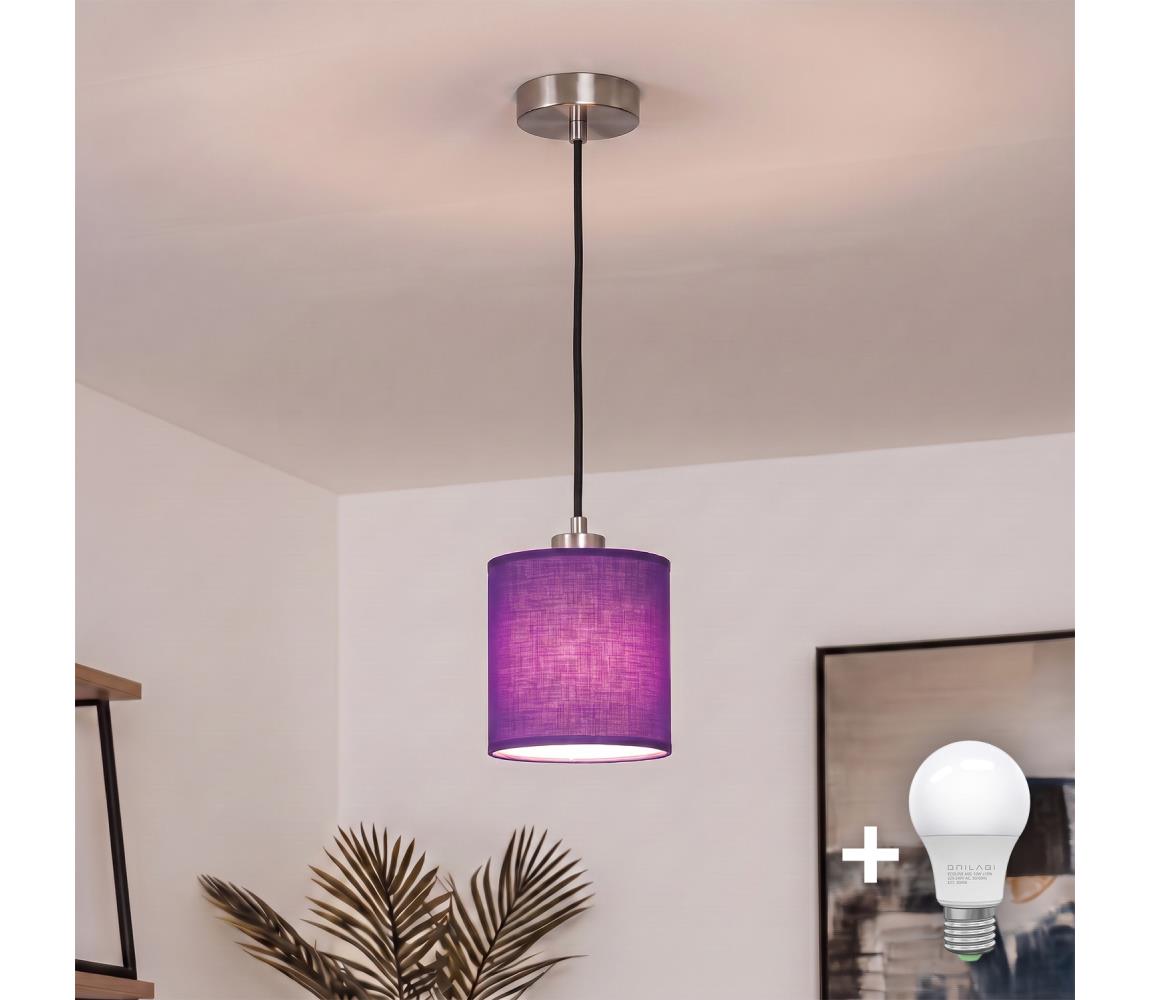 Brilagi - LED luster na lanku NUBILA 1xE27/60W/230V pr. 14 cm čierna/fialová EG32517+BG1580