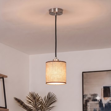 Brilagi - LED luster na lanku NUBILA 1xE27/60W/230V pr. 14 cm čierna/hnedá