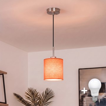 Brilagi - LED luster na lanku NUBILA 1xE27/60W/230V pr. 14 cm čierna/oranžová