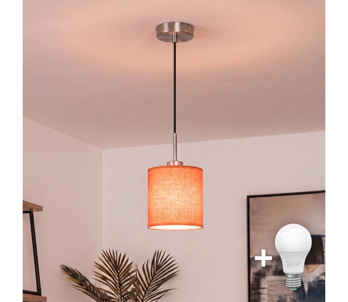 Brilagi - LED luster na lanku NUBILA 1xE27/60W/230V pr. 14 cm čierna/oranžová EG32517+BG2453