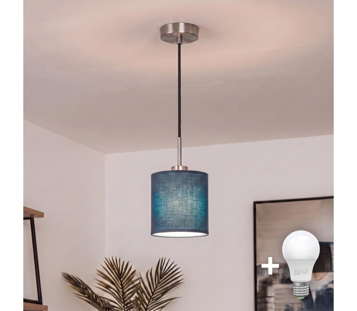 Brilagi - LED luster na lanku NUBILA 1xE27/60W/230V pr. 14 cm, čierna/tmavomodrá EG32517+BG1575