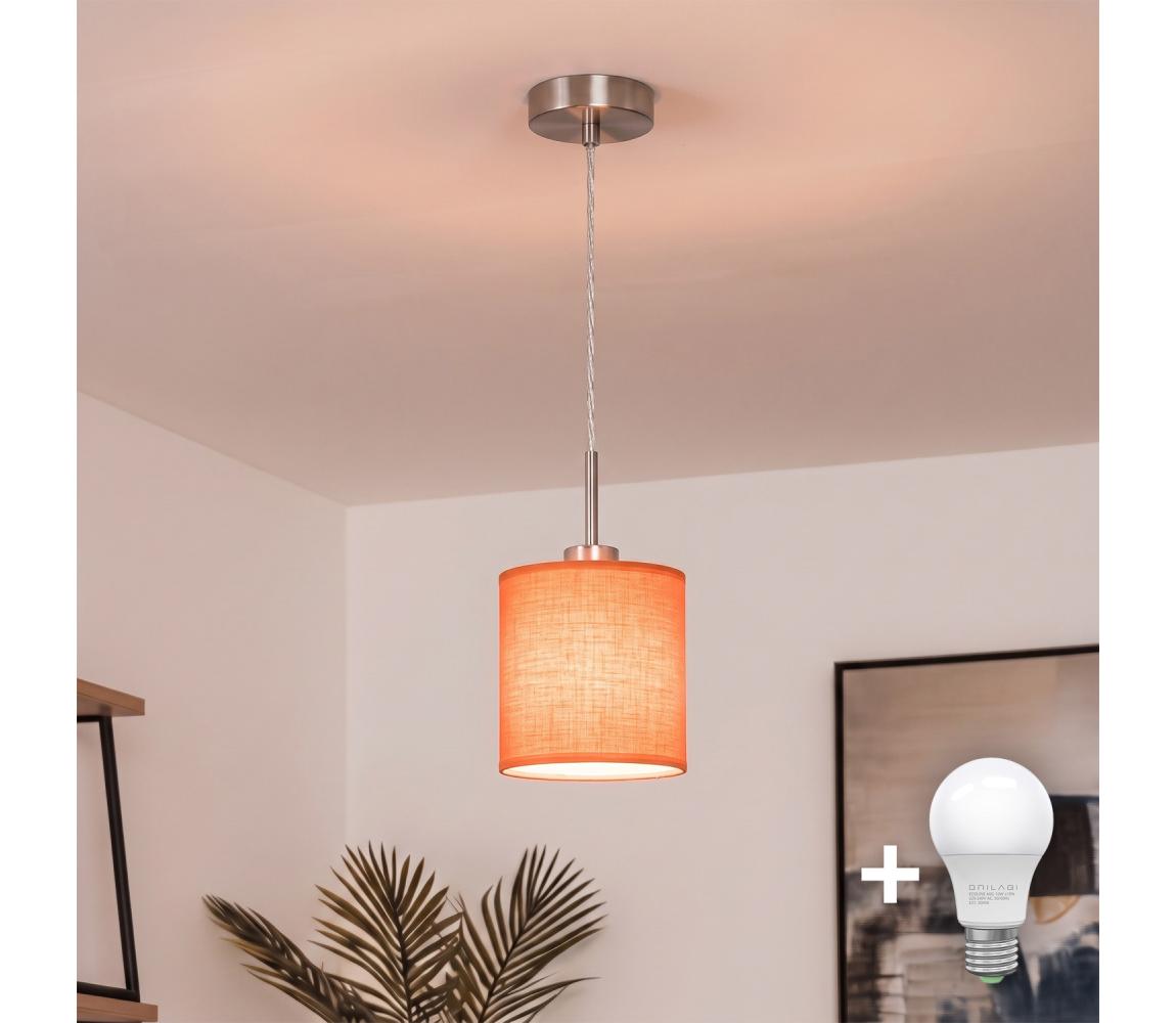 Brilagi - LED luster na lanku NUBILA 1xE27/60W/230V pr. 14 cm oranžový EG32515+BG2453