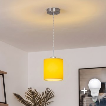 Brilagi - LED luster na lanku NUBILA 1xE27/60W/230V pr. 14 cm žltá