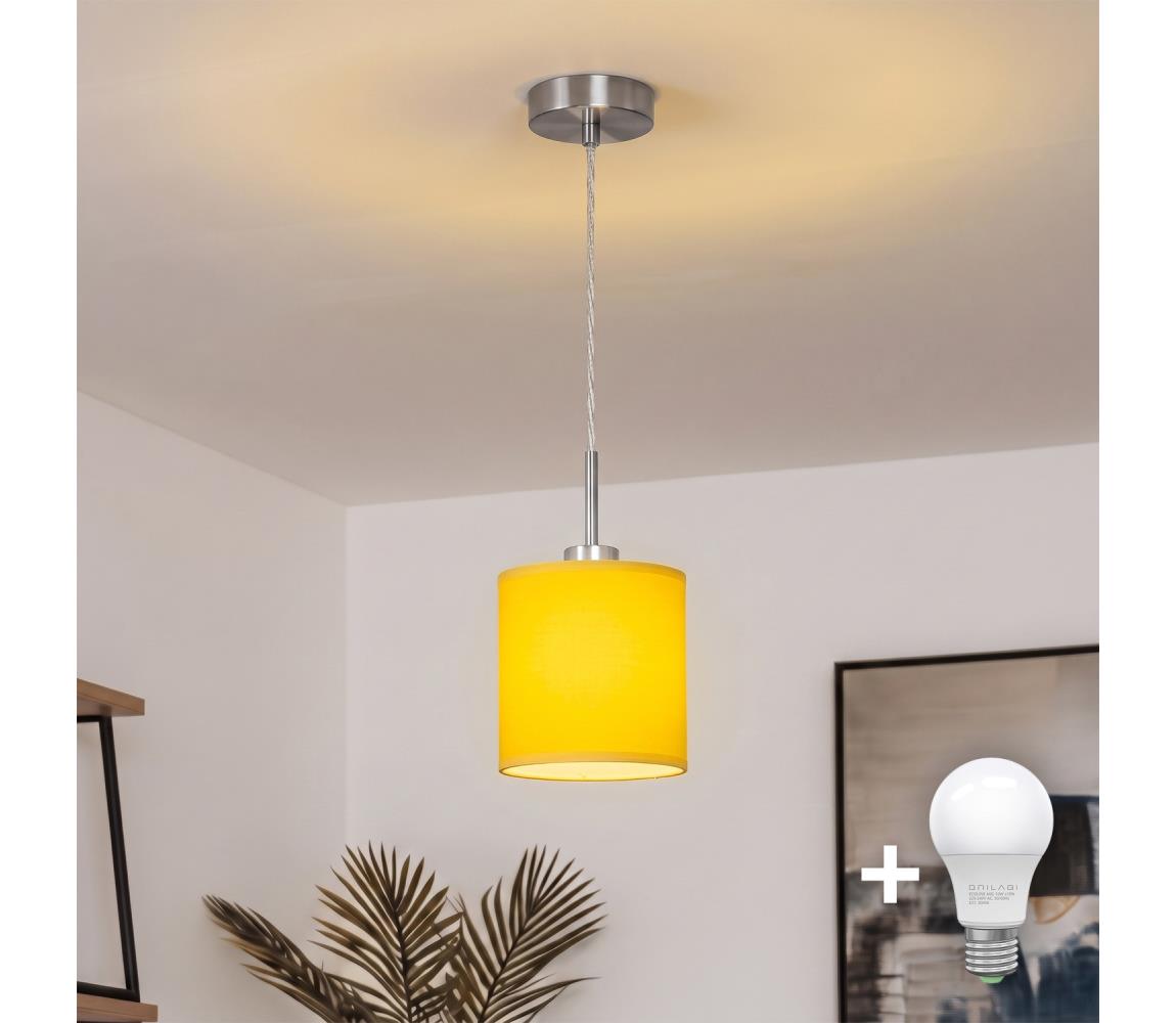 Brilagi - LED luster na lanku NUBILA 1xE27/60W/230V pr. 14 cm žltá EG32515+BG2452