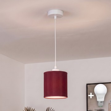 BRILAGI -LED luster na lanku NUBILA 1xE27/60W/230V pr.14cm biela/pompejská červená