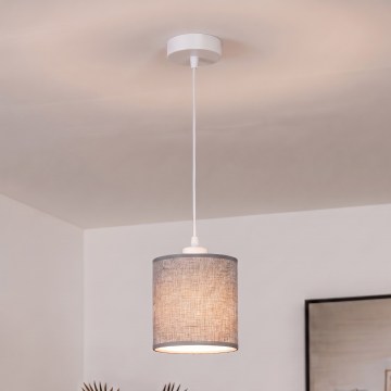 BRILAGI - LED luster na lanku NUBILA 1xE27/60W/230V priemer 14 cm biela/sivá