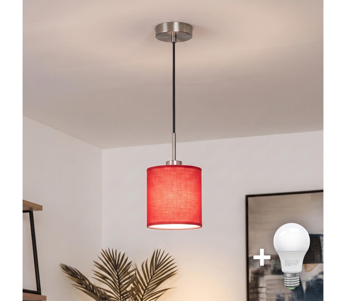 Brilagi - LED luster na lanku NUBILA 1xE27/60W/230V priemer 14 cm čierna/červená EG32517+BG1578