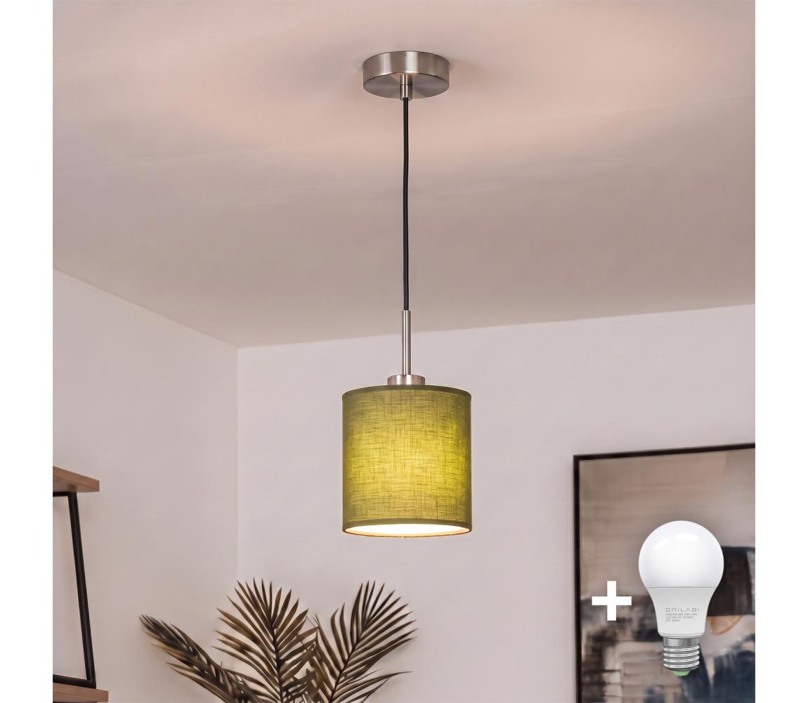 Brilagi - LED luster na lanku NUBILA 1xE27/60W/230V priemer 14 cm čierna/zelená EG32517+BG1576