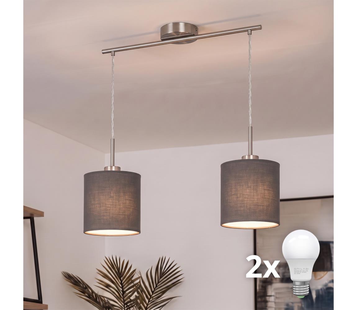 Brilagi - LED luster na lanku NUBILA 2xE27/60W/230V antracit EG32519+2xBG1574