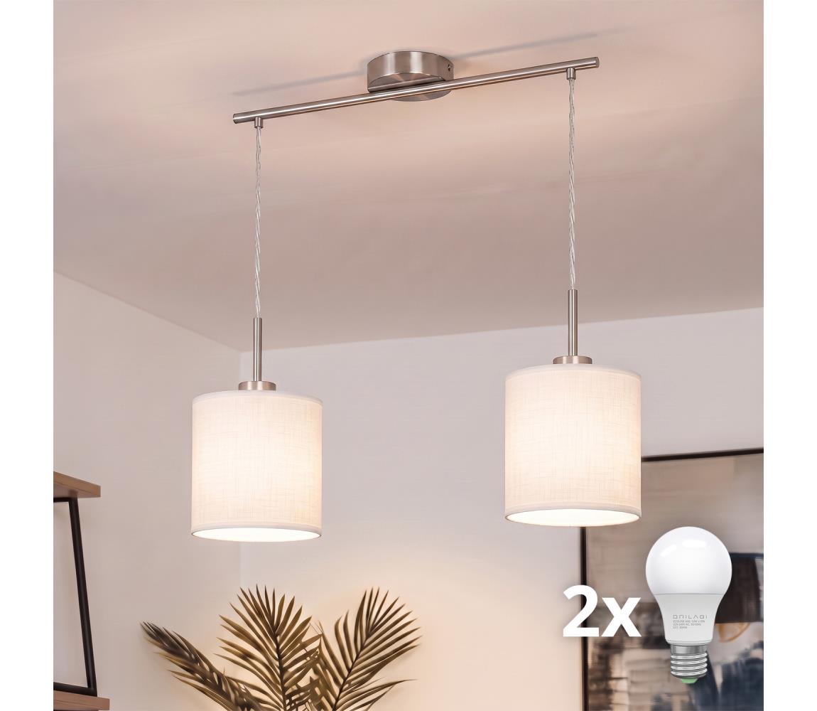 Brilagi - LED luster na lanku NUBILA 2xE27/60W/230V biely EG32519+2xBG1586