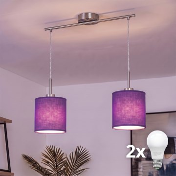 Brilagi - LED luster na lanku NUBILA 2xE27/60W/230V fialová