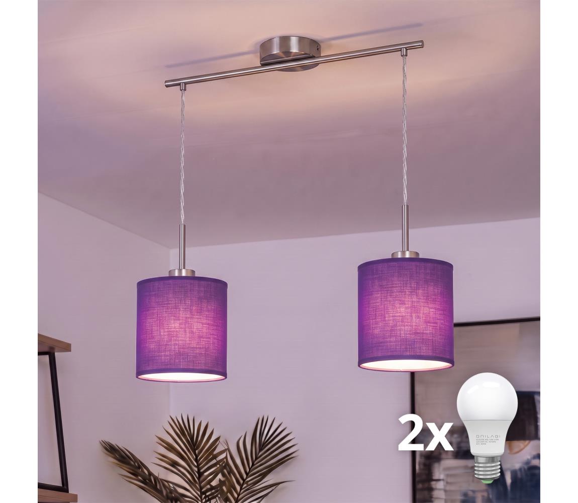 Brilagi - LED luster na lanku NUBILA 2xE27/60W/230V fialová EG32519+2xBG1580