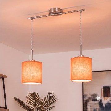 Brilagi - LED luster na lanku NUBILA 2xE27/60W/230V oranžový