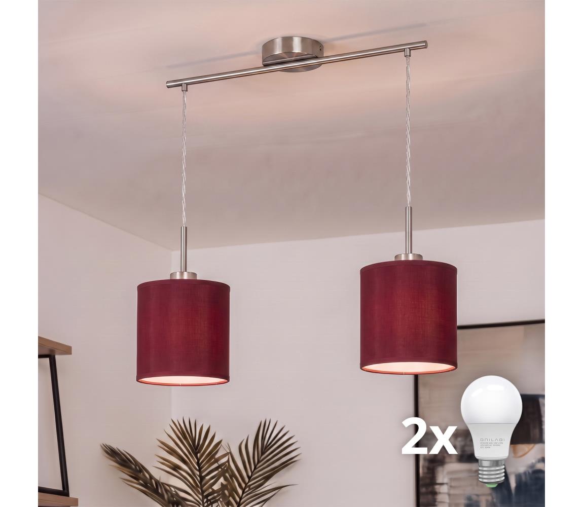 Brilagi - LED luster na lanku NUBILA 2xE27/60W/230V pompejská červená EG32519+2xBG1579