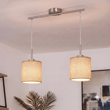 Brilagi - LED luster na lanku NUBILA 2xE27/60W/230V svetlohnedá