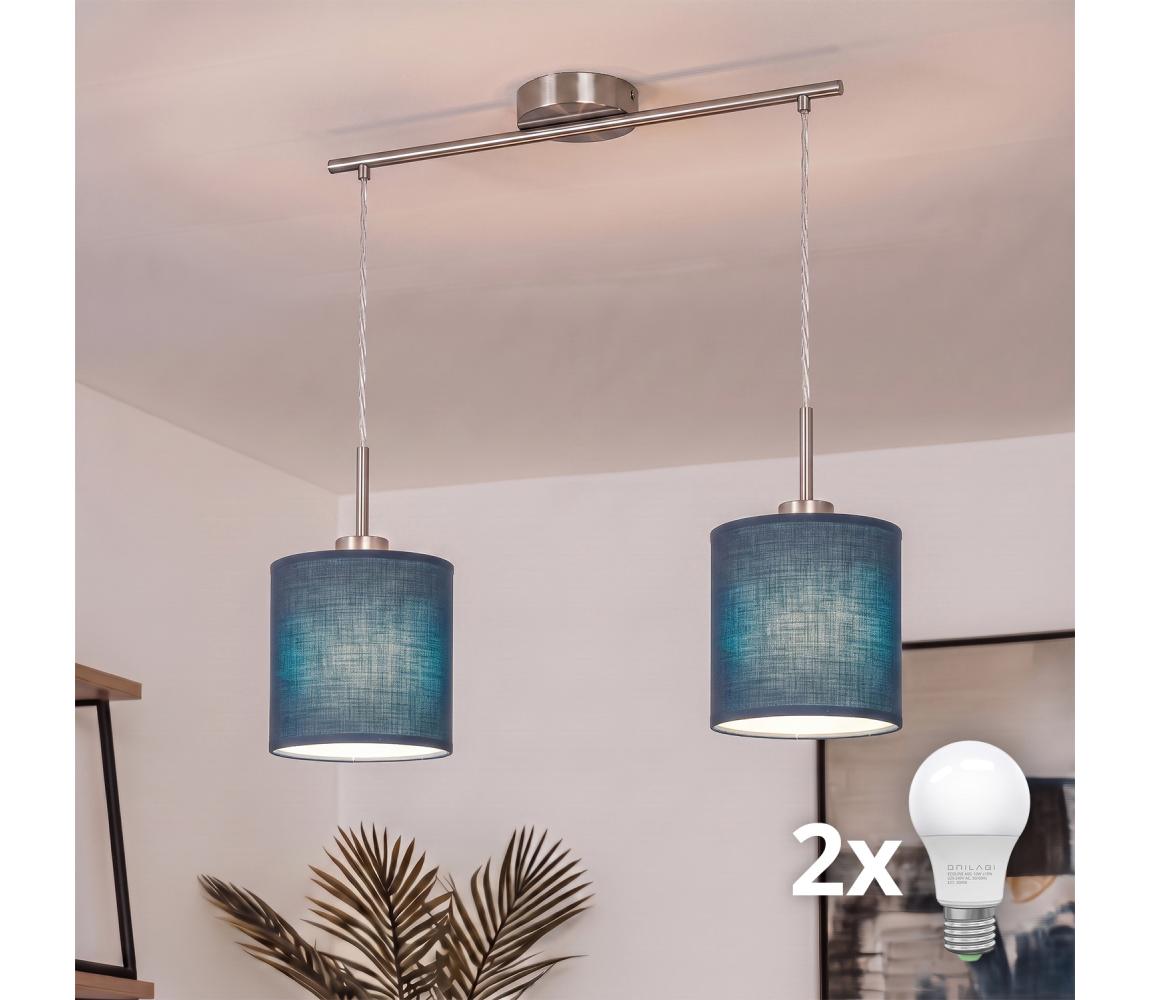 Brilagi - LED luster na lanku NUBILA 2xE27/60W/230V tmavomodrý EG32519+2xBG1575
