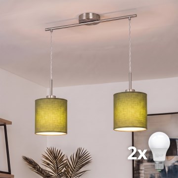 Brilagi - LED luster na lanku NUBILA 2xE27/60W/230V zelený