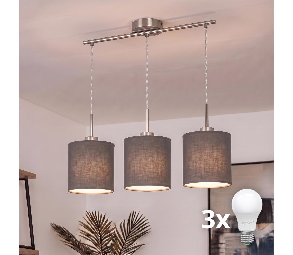 Brilagi - LED luster na lanku NUBILA 3xE27/60W/230V antracit EG32521+3xBG1574