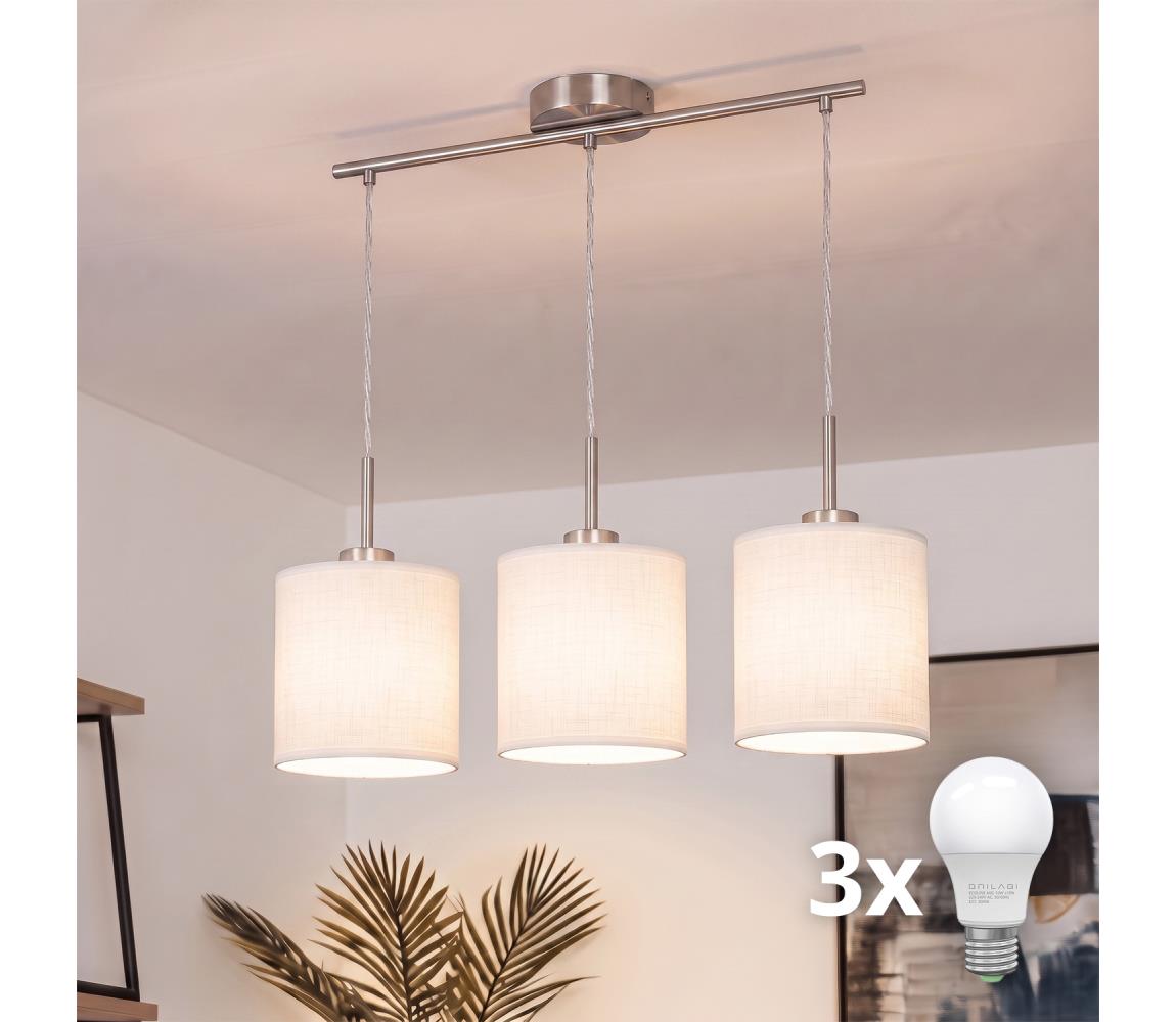 Brilagi - LED luster na lanku NUBILA 3xE27/60W/230V biela EG32521+3xBG1586