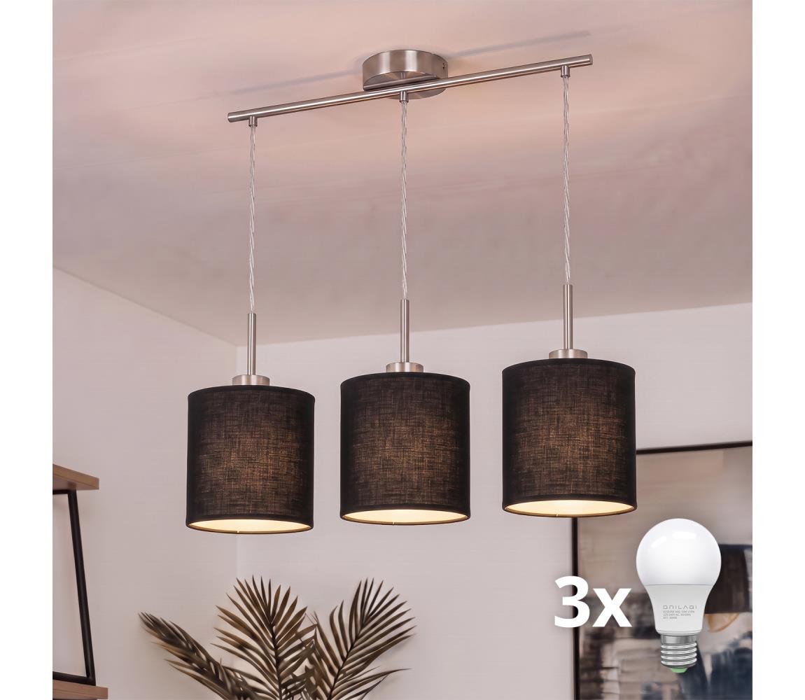 Brilagi - LED luster na lanku NUBILA 3xE27/60W/230V čierny EG32521+3xBG1581