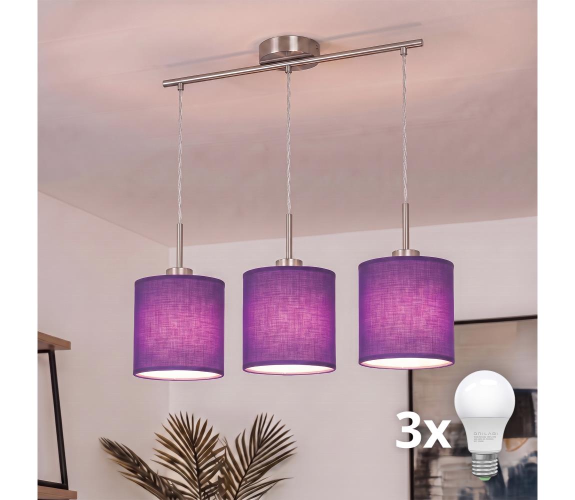 Brilagi - LED luster na lanku NUBILA 3xE27/60W/230V fialový EG32521+3xBG1580