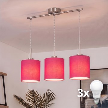 Brilagi - LED luster na lanku NUBILA 3xE27/60W/230V ružový