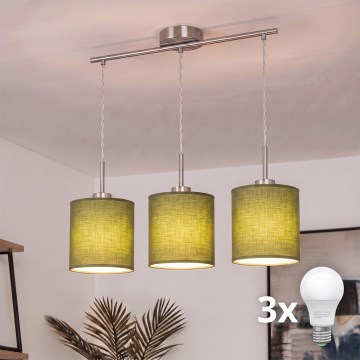 Brilagi - LED luster na lanku NUBILA 3xE27/60W/230V zelený