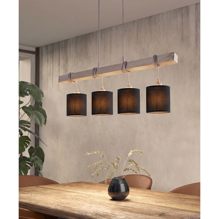 Brilagi - LED luster na lanku NUBILA 4xE27/60W/230V šedá/čierna
