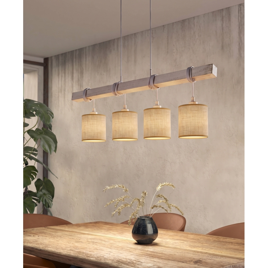 Brilagi - LED luster na lanku NUBILA 4xE27/60W/230V šedá/svetlohnedá
