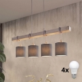 Brilagi - LED luster na lanku NUBILA 4xE27/60W/230V sivá/antracit