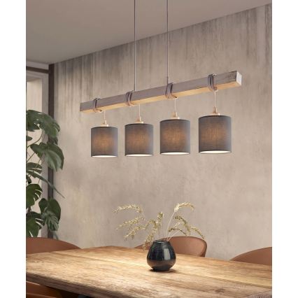 Brilagi - LED luster na lanku NUBILA 4xE27/60W/230V sivá/antracit