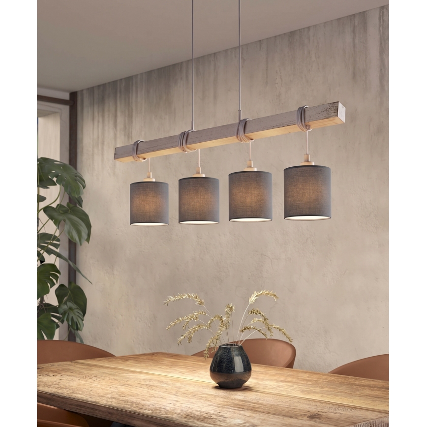 Brilagi - LED luster na lanku NUBILA 4xE27/60W/230V sivá/antracit