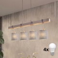 Brilagi - LED luster na lanku NUBILA 4xE27/60W/230V sivá