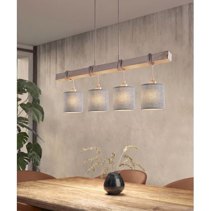 BRILAGI - LED luster na lanku NUBILA 4xE27/60W/230V sivá