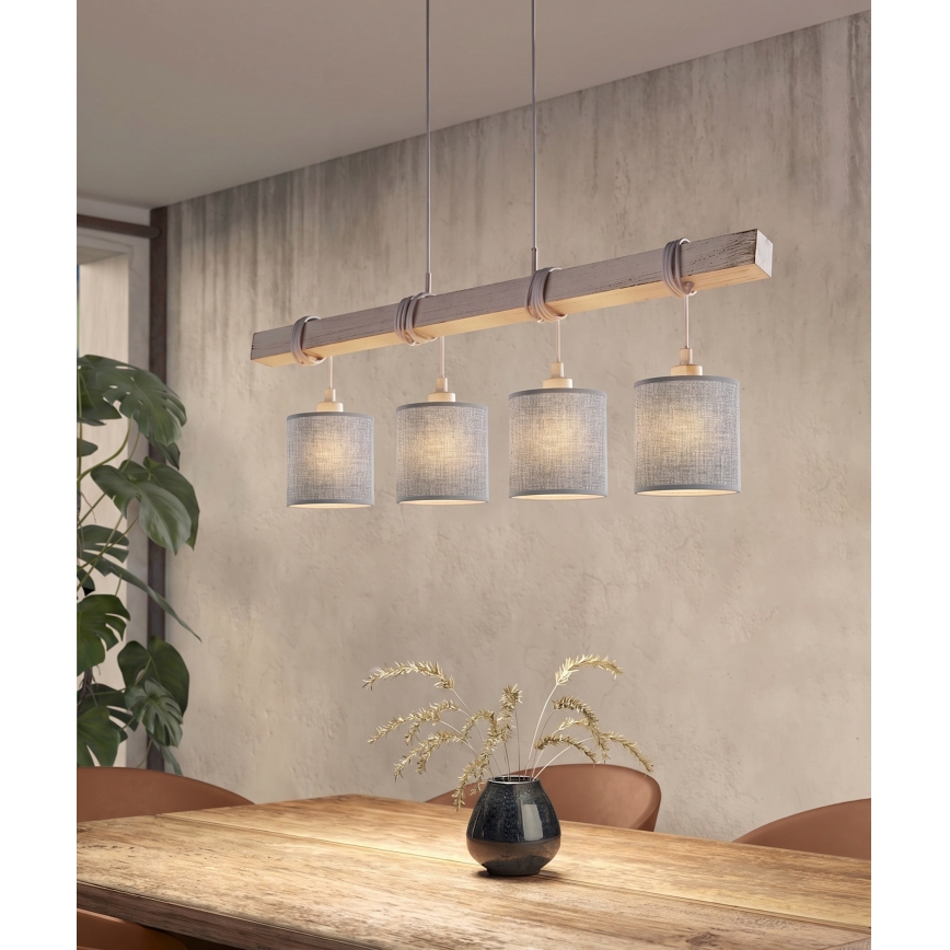 BRILAGI - LED luster na lanku NUBILA 4xE27/60W/230V sivá