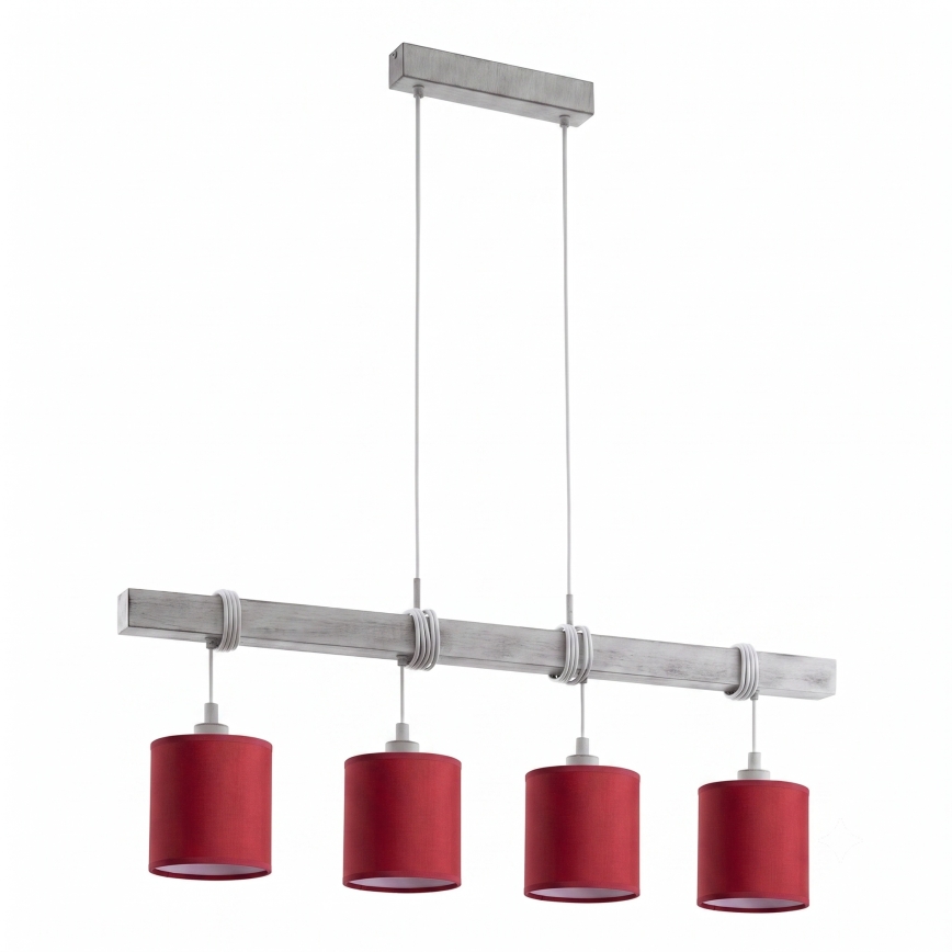 BRILAGI - LED luster na lanku NUBILA 4xE27/60W/230V sivá/pompejská červená