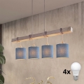 Brilagi - LED luster na lanku NUBILA 4xE27/60W/230V sivá/tmavomodrá
