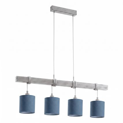 BRILAGI - LED luster na lanku NUBILA 4xE27/60W/230V sivá/tmavomodrá