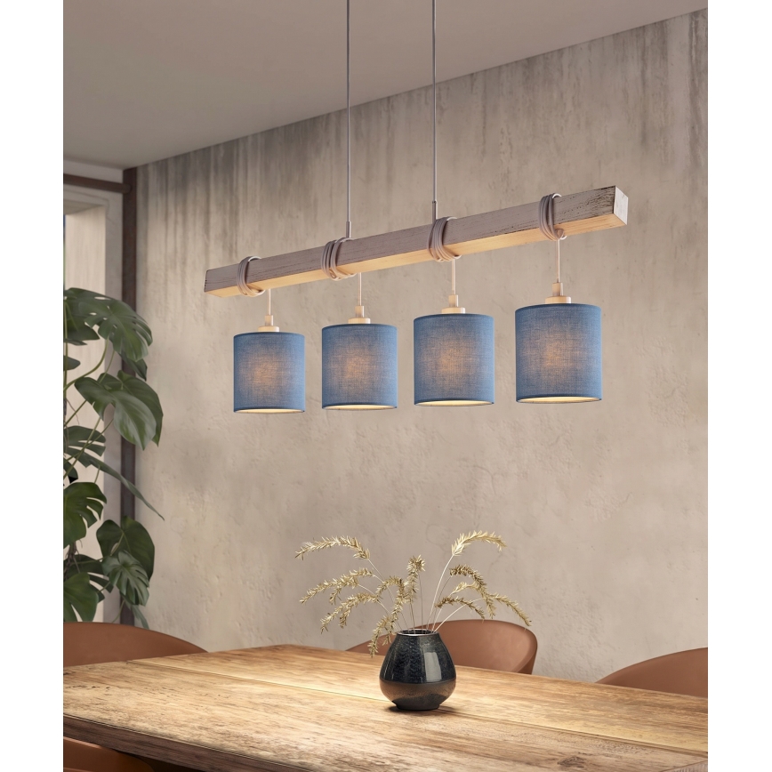 BRILAGI - LED luster na lanku NUBILA 4xE27/60W/230V sivá/tmavomodrá