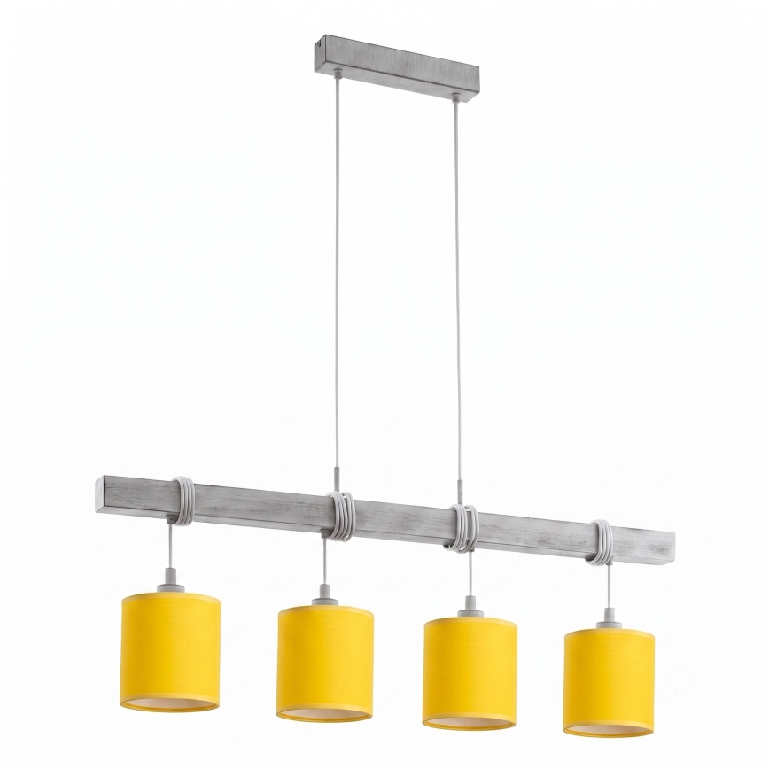 BRILAGI - LED luster na lanku NUBILA 4xE27/60W/230V sivá/žltá