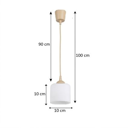 Brilagi - LED luster na lanku RETRO GLASS 1xE27/60W/230V pr. 10 cm béžová/biela