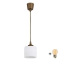 Brilagi - LED luster na lanku RETRO GLASS 1xE27/60W/230V pr. 10 cm hnedá/biela