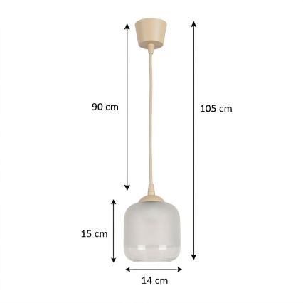 Brilagi - LED luster na lanku RETRO GLASS 1xE27/60W/230V pr. 14 cm béžová/biela